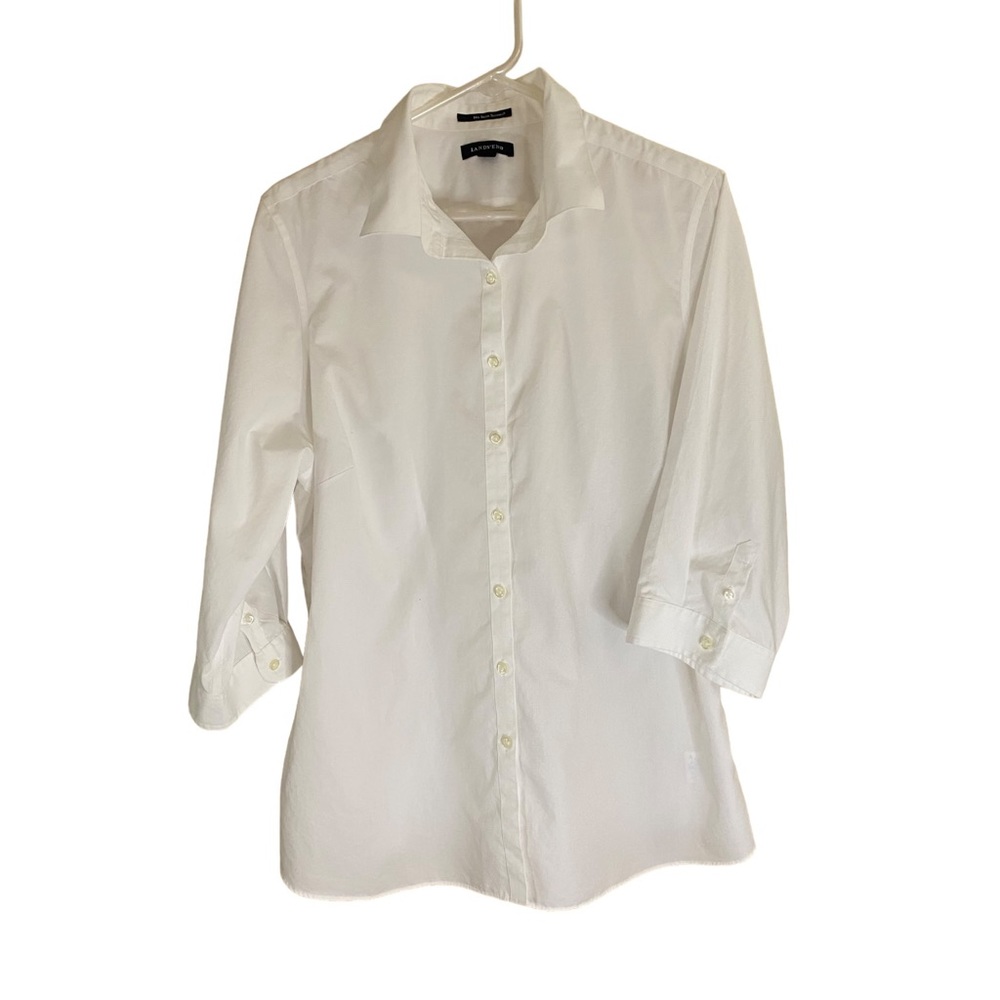 Lands’ End No Iron Supima White blouse Size 18W